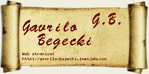 Gavrilo Begečki vizit kartica